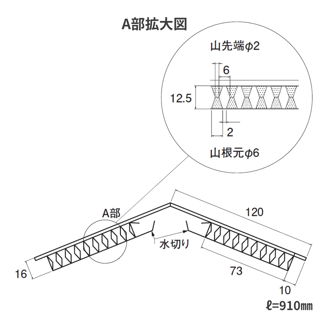 アルマ同質棟材用棟換気部材