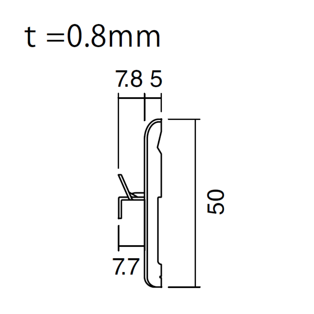 横張り用留め金具(5mm) 出隅用
