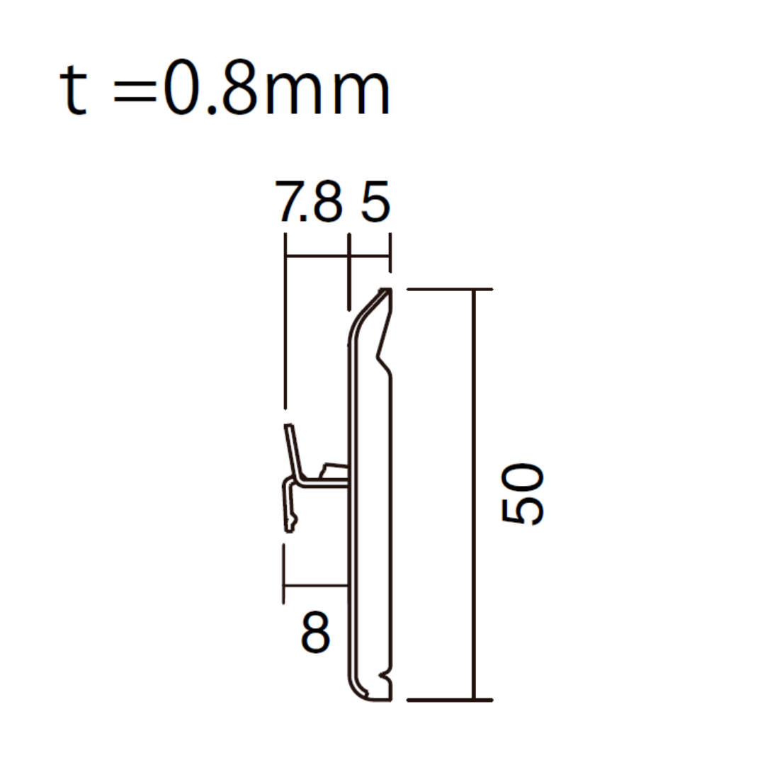 縦・横張兼用留め金具(5mm) 平板用
